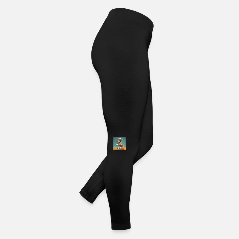 cute little orange futuristic vintage robot Women’s Jersey Leggings