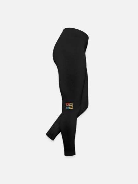 Retro Vintage Kassette - Frauen Jersey Leggings - Schwarz - Rechts