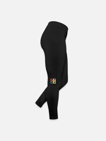 Retro Vintage Fisch - Frauen Jersey Leggings - Schwarz - Rechts