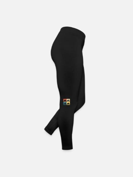 Retro Vintage Berg - Frauen Jersey Leggings - Schwarz - Rechts