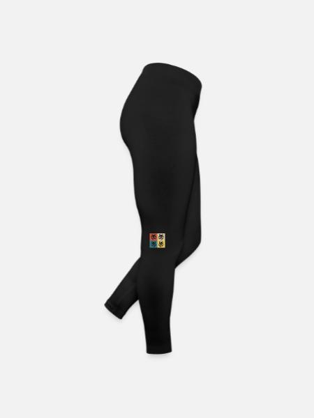 Retro Vintage Wolf - Women’s Jersey Leggings - black - Right