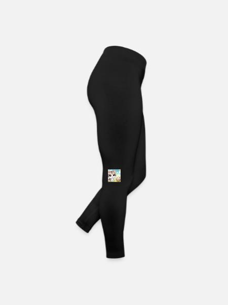 Chaton mignon au printemps avec panier de fleurs - Legging en jersey Femme - noir - Droite