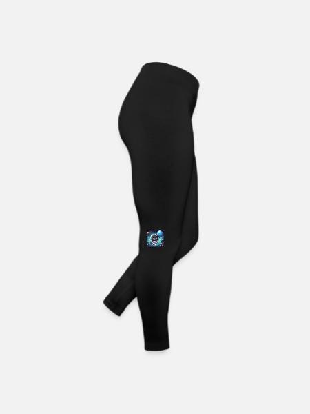 Space Kitty with blue balloon in space - Women’s Jersey Leggings - black - Right