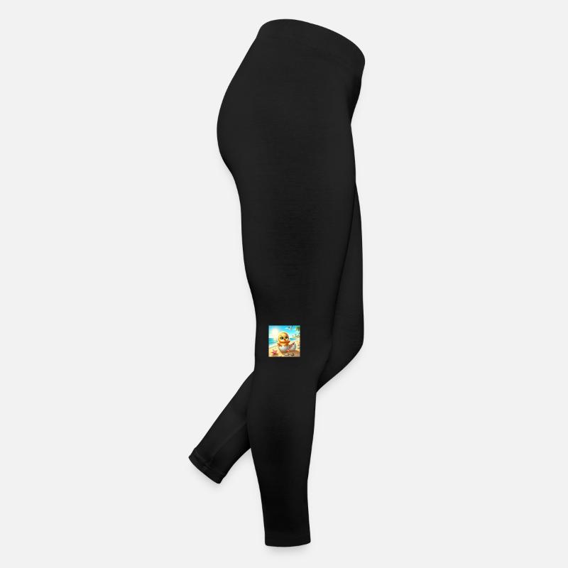 Sweet chick hatches from an egg on the beach Women’s Jersey Leggings