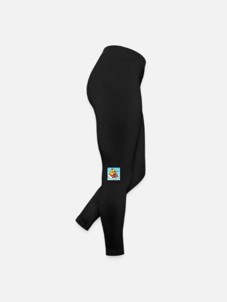 Sweet Küken im 7. Himmel mit einer Portion Pasta - Frauen Jersey Leggings - Schwarz - Rechts