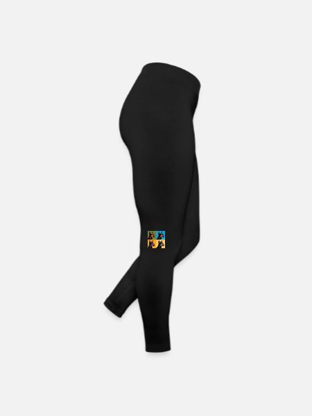 Pop Doberman Pinscher Dog Portrait - Pet Portrait - Women’s Jersey Leggings - black - Right