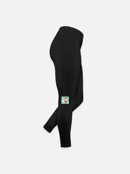 Fluffy cat playing tennis - Women’s Jersey Leggings - black - Right