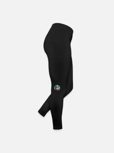 kleine süsse Eule im Farbkreis Eulendesign - Frauen Jersey Leggings - Schwarz - Rechts