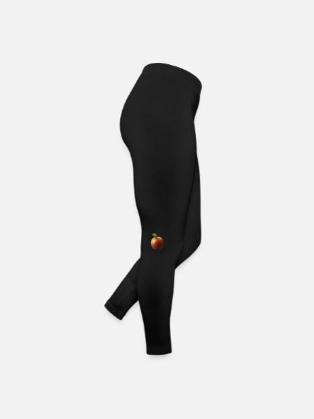 Apple with green leaf - Women’s Jersey Leggings - black - Right