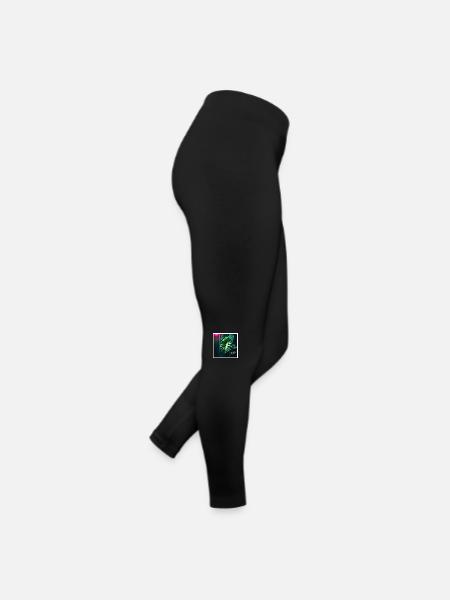 Monstera Leafs#2 - Frauen Jersey Leggings - Schwarz - Rechts