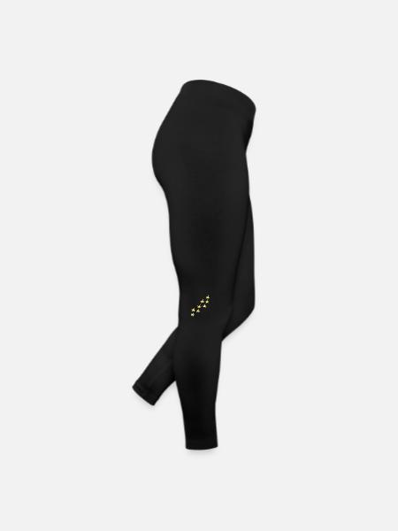 Star Pattern Yellow Star Symbol Shape - Women’s Jersey Leggings - black - Right