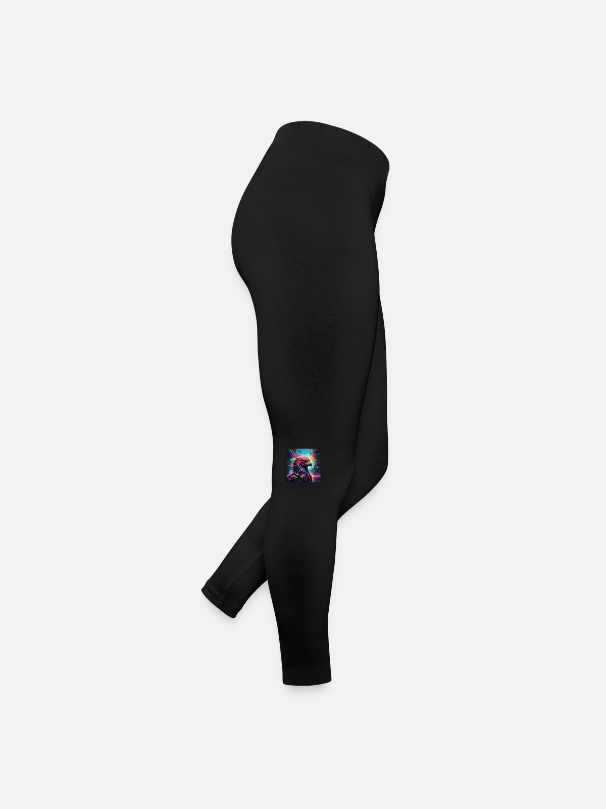 Neon Eagle - Women’s Jersey Leggings - black - Right