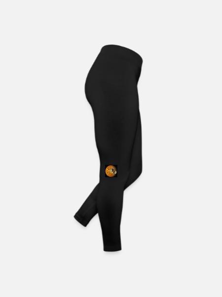 Gelbe Welten - Frauen Jersey Leggings - Schwarz - Rechts