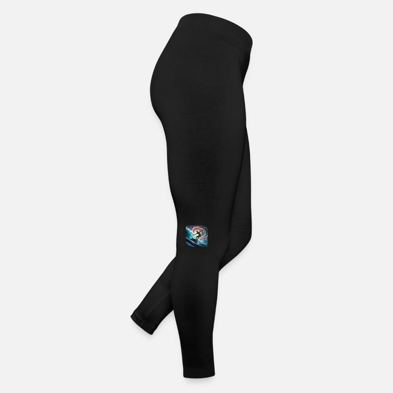 Pulsar Surfer – A Sci-Fi Adventure on a Cosmic Scale - Women’s Jersey Leggings - black