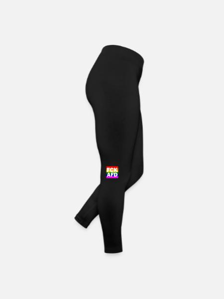 Fck afd - Frauen Jersey Leggings - Schwarz - Rechts
