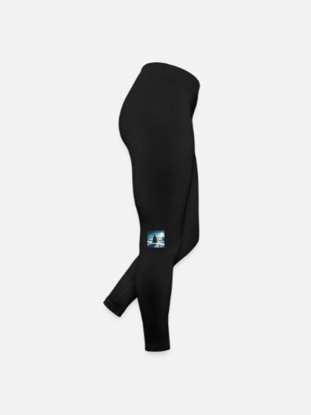 Weihnachtsbaum - Frauen Jersey Leggings - Schwarz - Rechts
