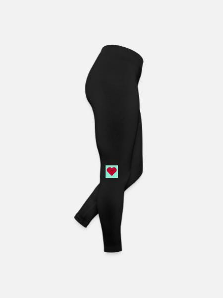 Blumenherz - Frauen Jersey Leggings - Schwarz - Rechts