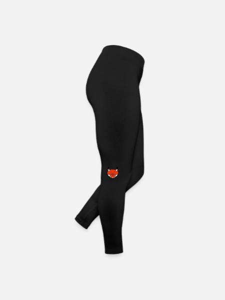 Renard, Mauvais œil, Dangereux, Renard roux, Animal sauvage - Legging en jersey Femme - noir - Droite