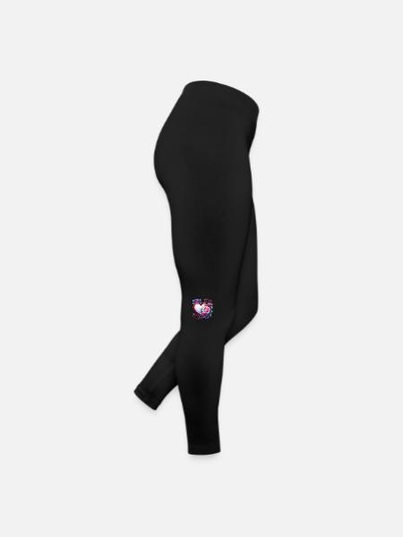 Ewige Liebe: Rosen & Herz - Frauen Jersey Leggings - Schwarz - Rechts