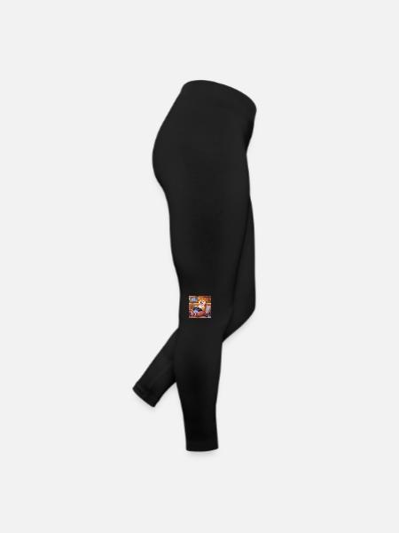 Shiba Inu playing video games - Women’s Jersey Leggings - black - Right