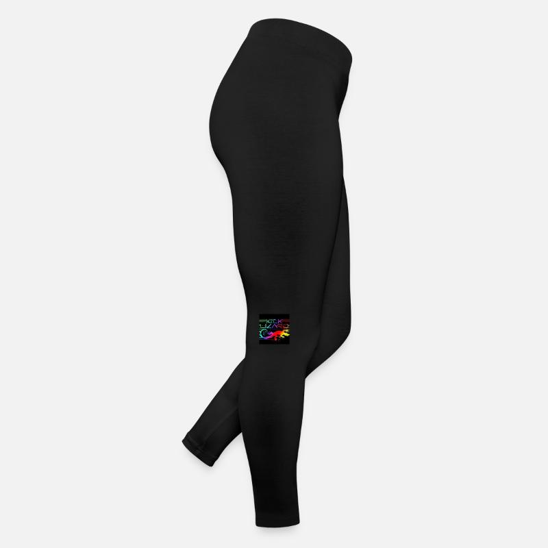 KICK LIZARD LOGO RAINBOW BLACK Women’s Jersey Leggings