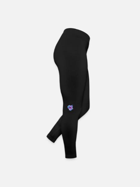 Fractal Pulse - Frauen Jersey Leggings - Schwarz - Rechts