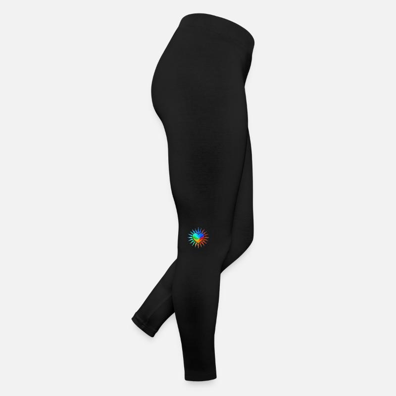 Regenbogenherz mit Sonnenstrahlen Frauen Jersey Leggings