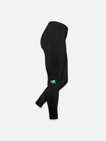 tortue fête lunettes fentes écouteurs musique - Legging en jersey Femme - noir - Droite