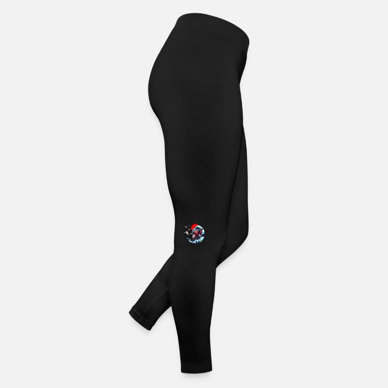 Japanese samurai cat sush - Women’s Jersey Leggings - black