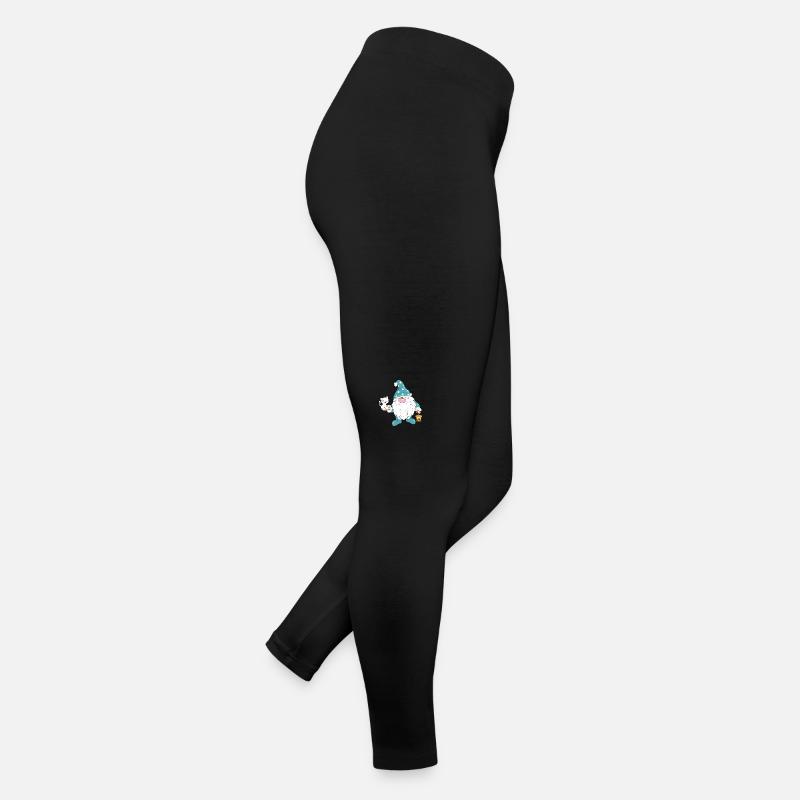 Drôle de gnome nordique avec un chat blanc mignon Legging en jersey Femme