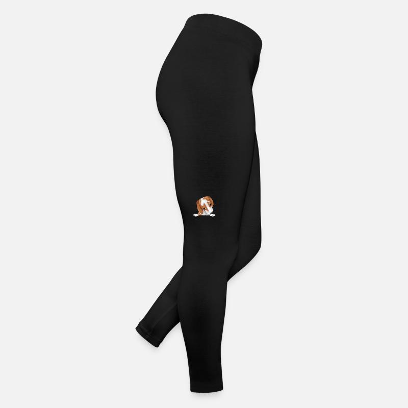Spähen schüchterner Beagle-Welpe Frauen Jersey Leggings