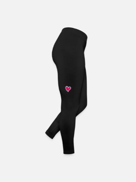 Cœur - Legging en jersey Femme - noir - Droite