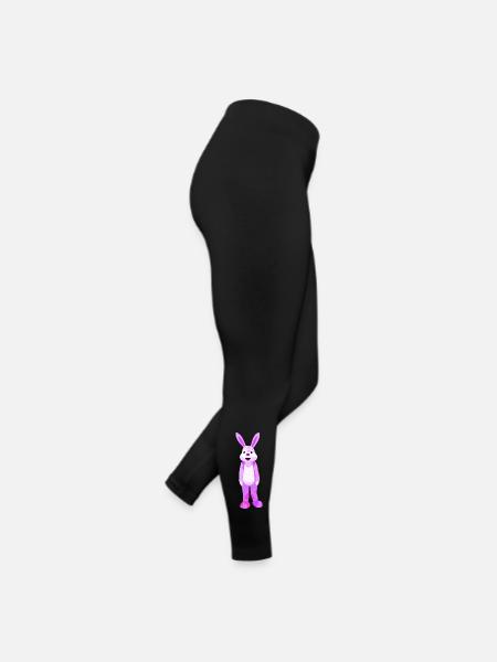 Der rosarote Ostern Hase - Frauen Jersey Leggings - Schwarz - Rechts