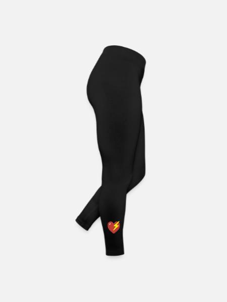 Heart Flash Pixel Gamer Gift - Women’s Jersey Leggings - black - Right