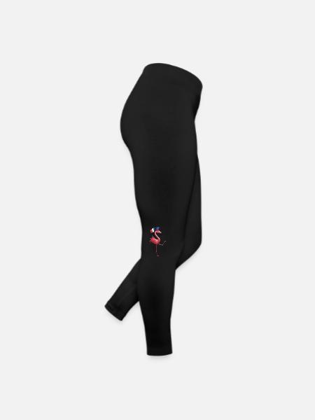 Flamingo - Frauen Jersey Leggings - Schwarz - Rechts