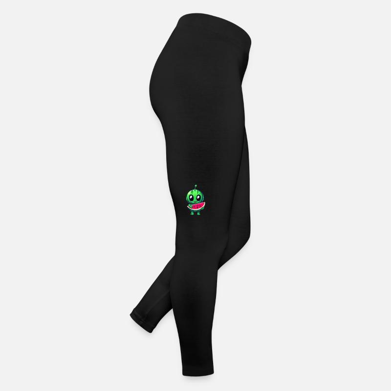 Green alien meets juicy watermelon Women’s Jersey Leggings
