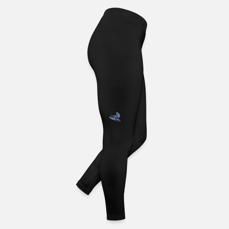 Rasanter Jetski in Silhouette Frauen Jersey Leggings