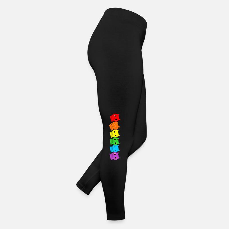 Funny LGBT Cat Stack Rainbow Gay Pride Gift Women’s Jersey Leggings