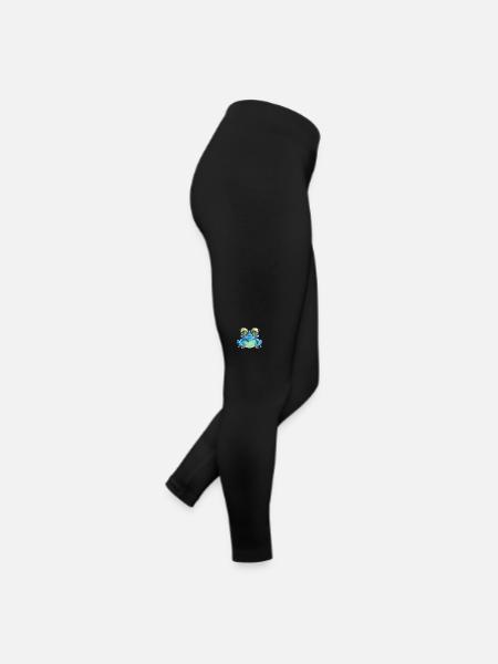Cute frog with glasses – Nerdy - Women’s Jersey Leggings - black - Right