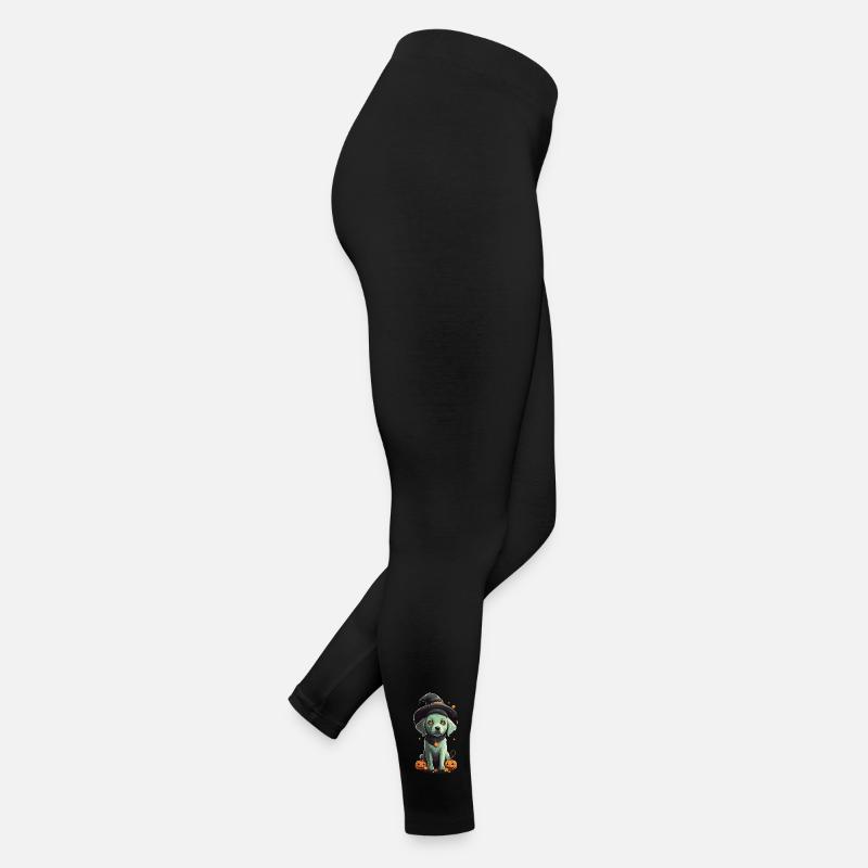 Süßer Halloween Hexen Hund Welpe Hunde Design Frauen Jersey Leggings