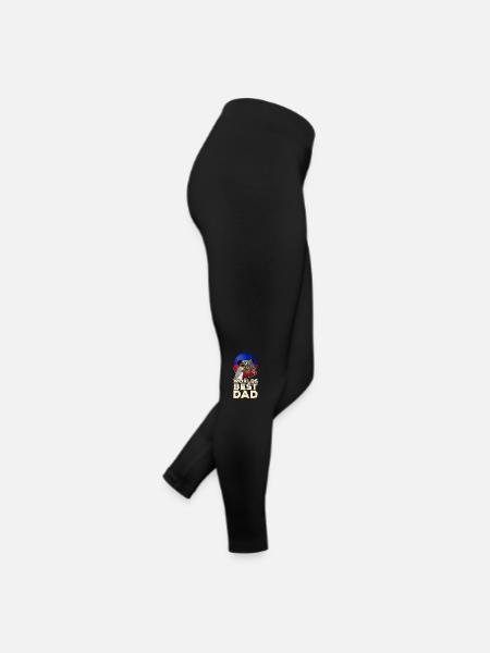 Haiti Haitian Flagge Vater Kind I Geschenk - Frauen Jersey Leggings - Schwarz - Rechts