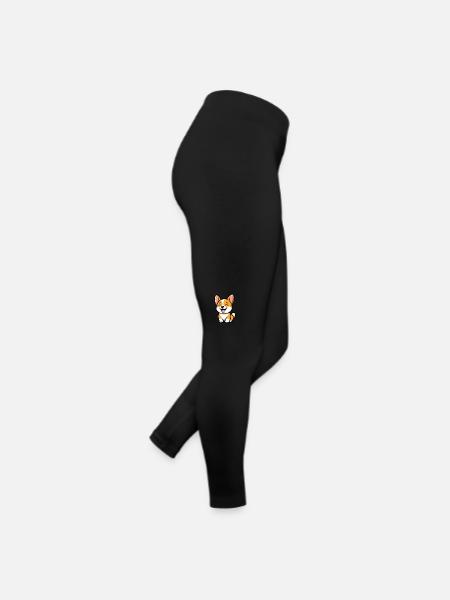 Chien Corgi Mignon - Legging en jersey Femme - noir