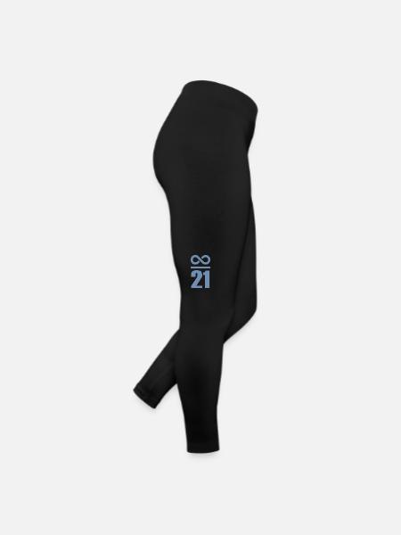 Unendlich durch 21 Millionen Bitcoin - Frauen Jersey Leggings - Schwarz - Rechts