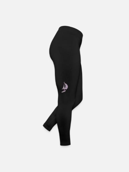 Minimalist Sailboat Lake Silhouette - Women’s Jersey Leggings - black - Right