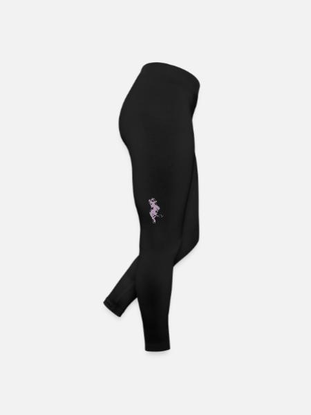 Elegant Cow Model Silhouette Farm - Women’s Jersey Leggings - black - Right