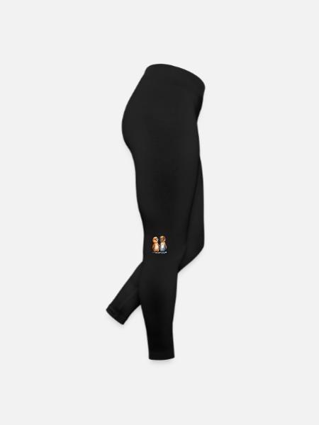 Paire d’ornithorynques aquarelle - Legging en jersey Femme - noir - Droite