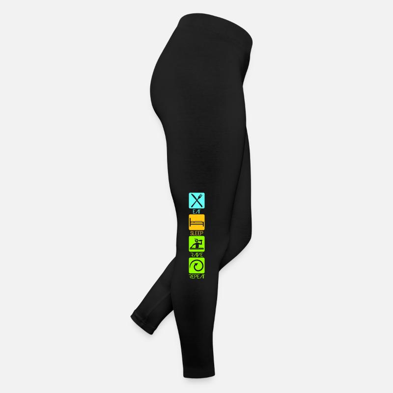 Manger dormir rave répéter nourriture sommeil corbeau disant Legging en jersey Femme