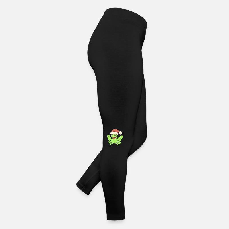 Fröhlicher Weihnachtsfrosch Frauen Jersey Leggings