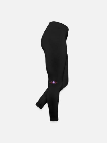 Herzschlag Pfote Hunde | Farben änderbar - Frauen Jersey Leggings - Schwarz - Rechts