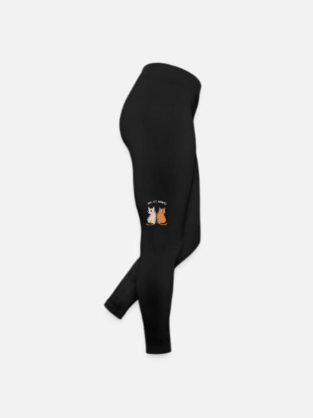 JUST ACT NORMAL - TABBY CATS, FOR CAT LOVERS - Women’s Jersey Leggings - black - Right